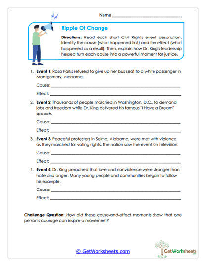 Ripple of Change Worksheet