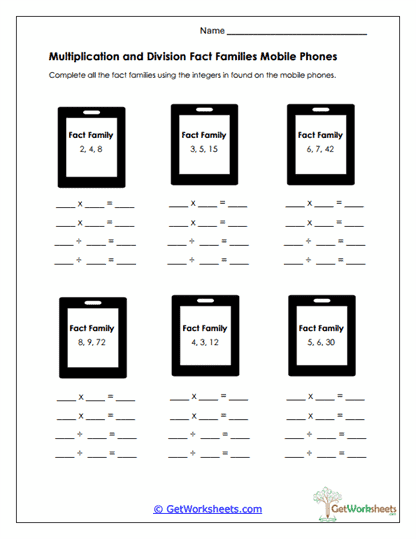 Phone Number Families Worksheet