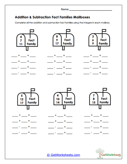 Mailbox Number Bonds Worksheet