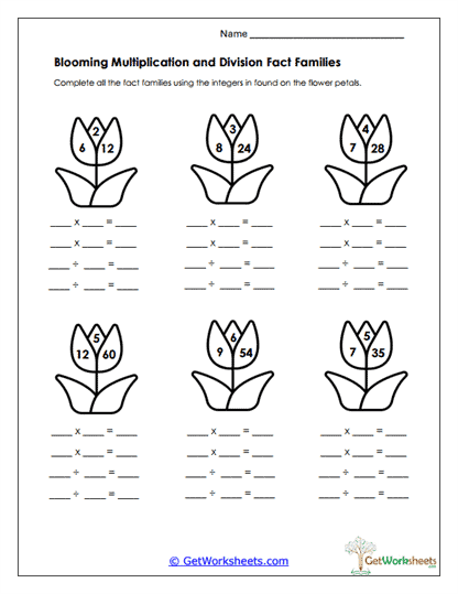 Blooming Number Sets Worksheet