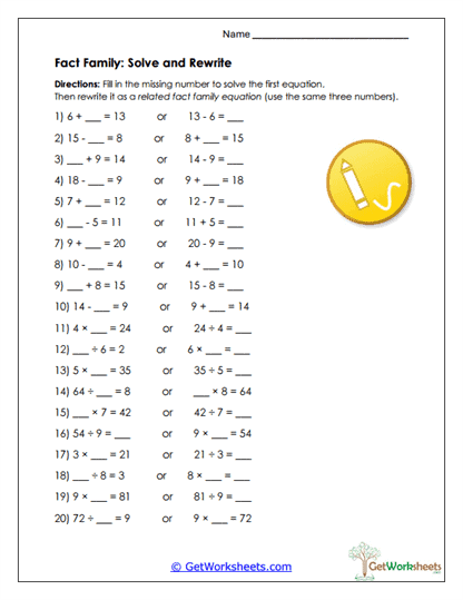 Solve & Switch Worksheet