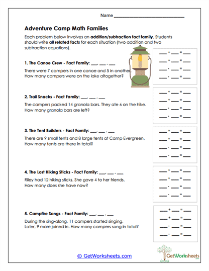 Campfire Families Worksheet