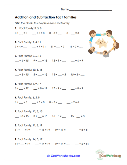 Circle of Sums Worksheet
