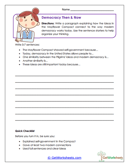 Democracy Then & Now Worksheet