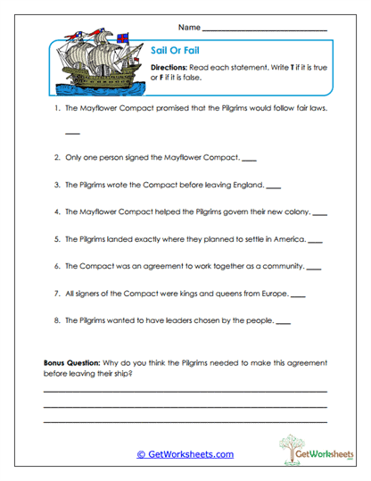Sail or Fail Worksheet