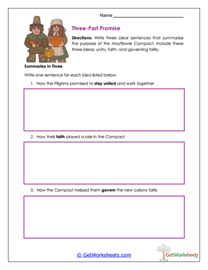 Three-Part Promise Worksheet