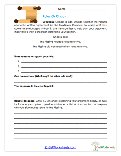 Rules or Chaos Worksheet