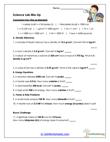 Scientific Measurement Conversions Worksheet