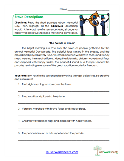 Parade Description Worksheet