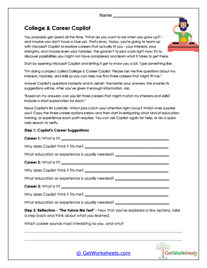 Career Exploration Worksheet