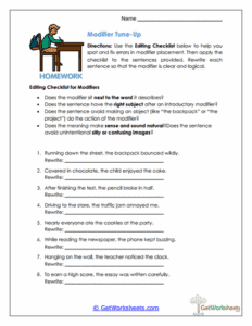 Misplaced and Dangling Modifiers Worksheets - GetWorksheets.com