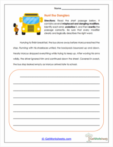 Misplaced and Dangling Modifiers Worksheets - GetWorksheets.com