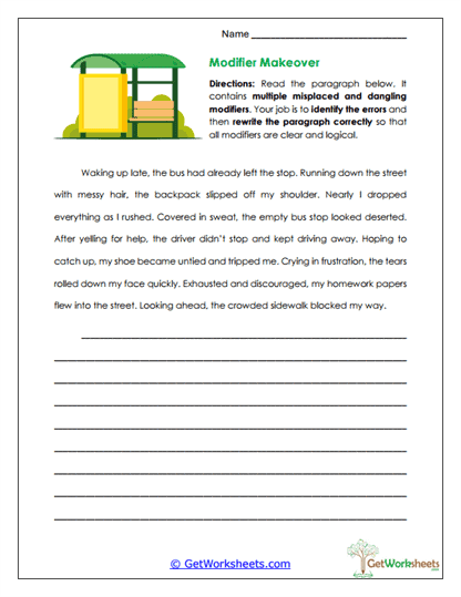 Modifier Makeover Worksheet