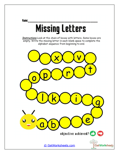 Yellow Caterpillar Sequence Worksheet