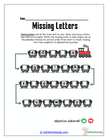 Gray Go Train Worksheet