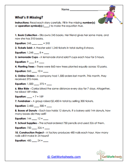 What's It Missing? Worksheet