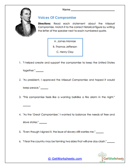 Voices of Compromise Worksheet