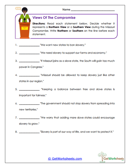 Views of the Compromise Worksheet