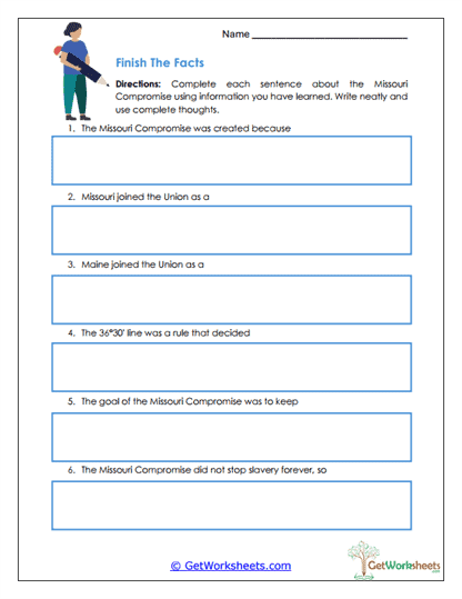 Finish the Facts Worksheet