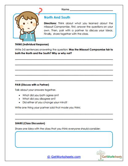 North and South Worksheet