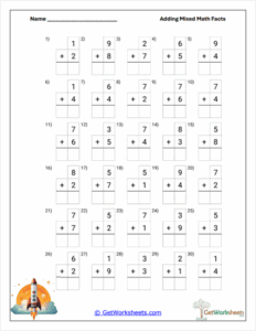 Structured Addition Grid Worksheet - Boxed Facts to 20