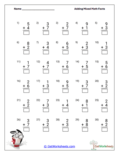 Mixed Sums Worksheet