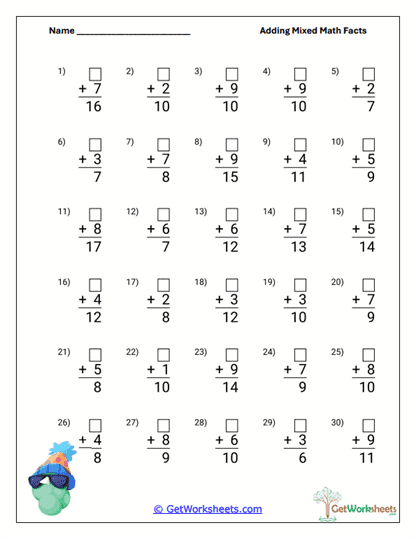 Higher-Level Addition Worksheet