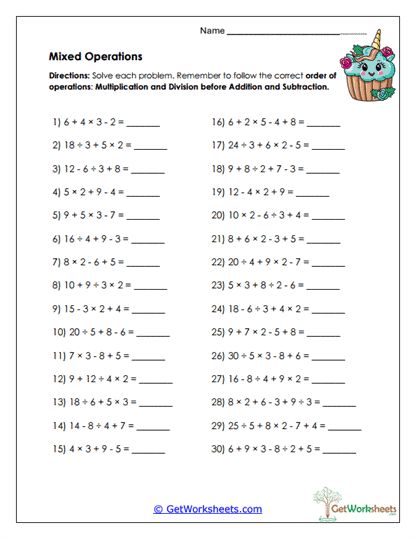 Operation Adventure Worksheet