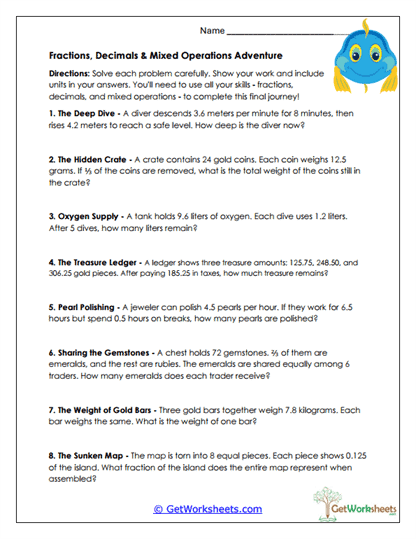 Ocean Explorer Worksheet