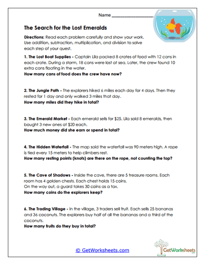 Emerald Expedition Worksheet