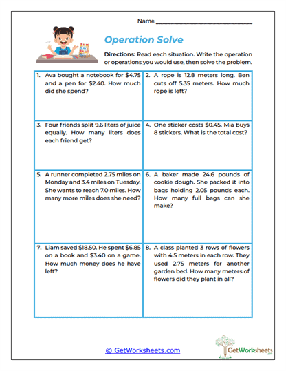Operation Solve Worksheet