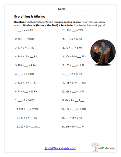 Missing Pieces Worksheet
