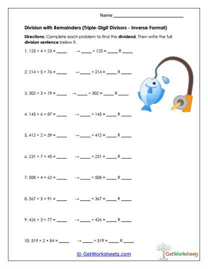 Division Builder Worksheet