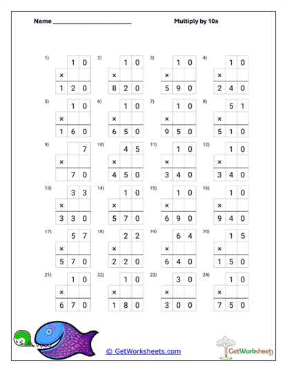 Structured Tens Problems Worksheet