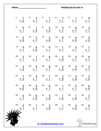 Basic Zero and One Worksheet