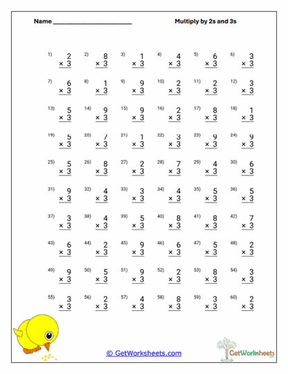 Repeated Addition Row Worksheet