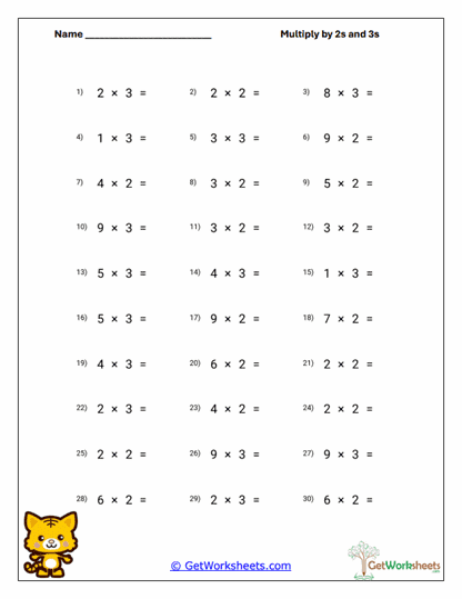 Basic Facts Sheet Worksheet
