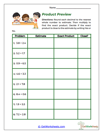 Product Preview Worksheet