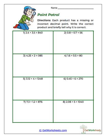 Point Patrol Worksheet