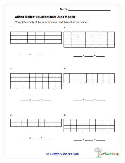 Writing Equations from Models Worksheet