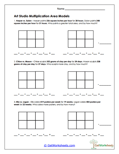 Art-Themed Word Problems Worksheet