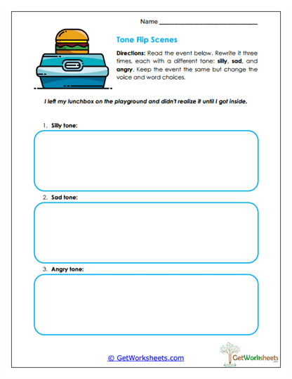 Tone Flip Writing Worksheet