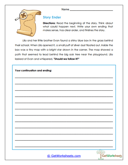 Story Ending Builder Worksheet