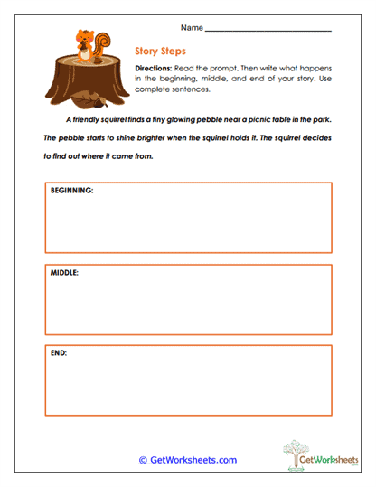 Story Sequence Organizer Worksheet