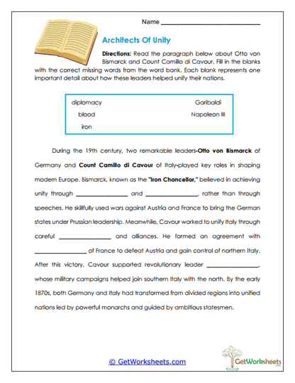 Architects of Unity Worksheet
