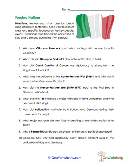 Forging Nations Worksheet