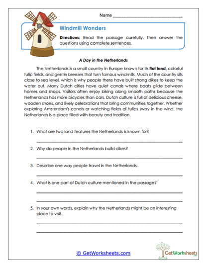 Netherlands Worksheets