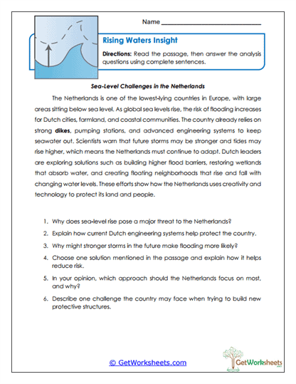 Rising Sea Analysis Worksheet