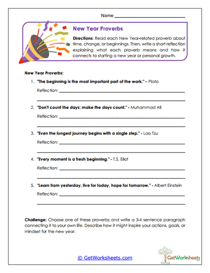 Proverbs of Renewal Worksheet