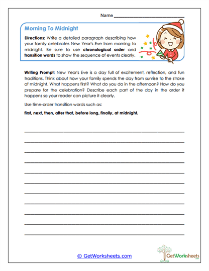 Chronological Writing Worksheet